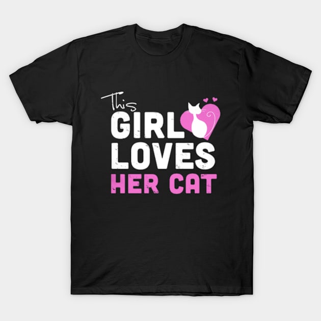 This Girl Loves Her Cat T-Shirt by TeeTrend